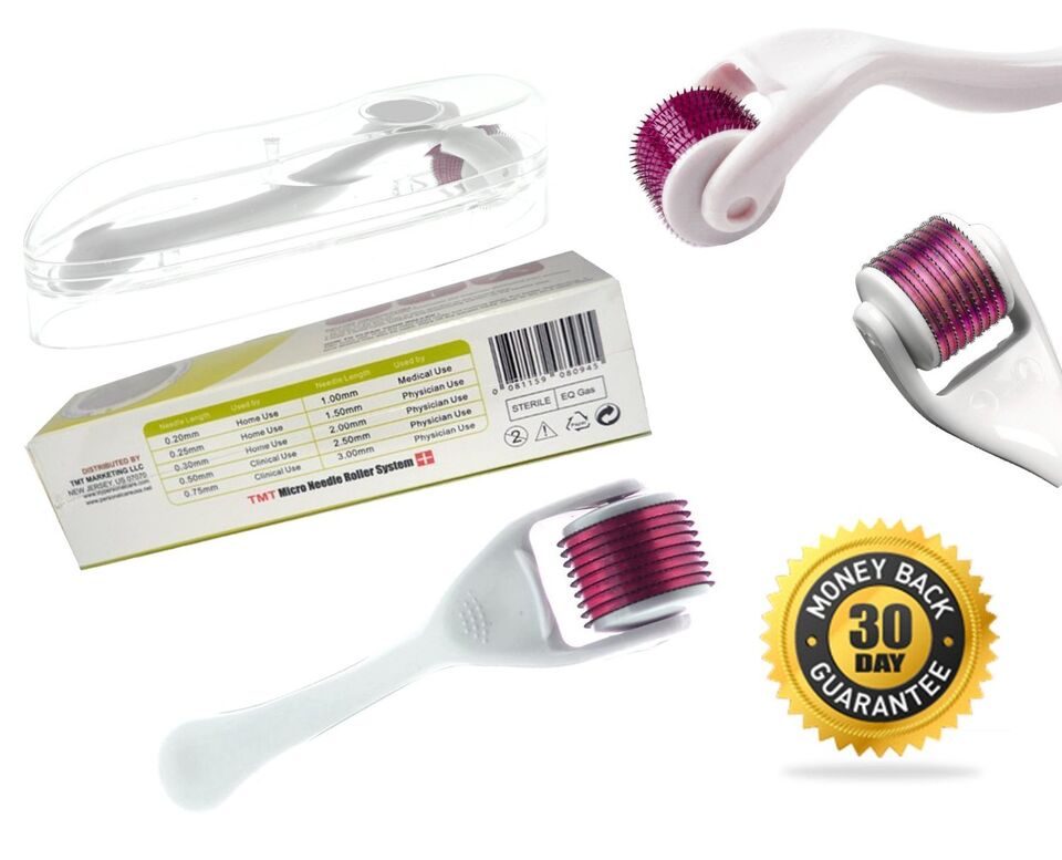 TMT 540 Titanium White Derma Micro Needle Roller For Acne, Scars, Beard Growth, Hair Loss, Wrinkles